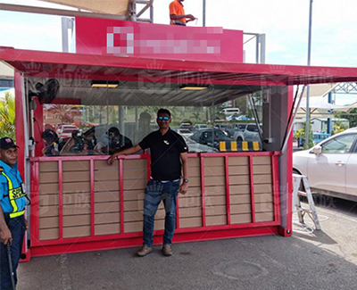 Roter kundenspezifischer Container-Kleinladen zum Verkauf